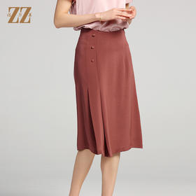 佐尔美夏季新款 优雅百搭100%桑蚕丝真丝短裙女E22QS77
