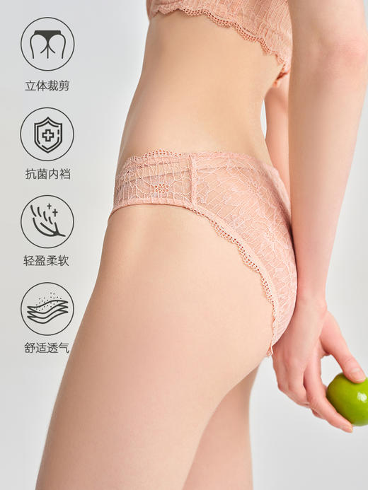 3条118好奇蜜斯蕾丝三角内裤女纯棉抗菌裆性感夏季薄款新款琳恩埃洛伊内裤 商品图3