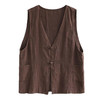 GYH 9356棉麻大码宽松复古文艺盘扣显瘦背心外套 商品缩略图4