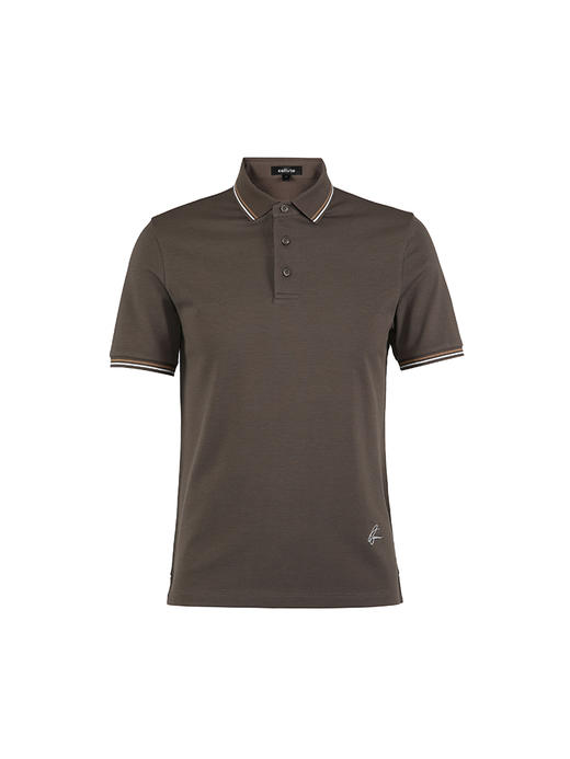 callisto咖色棉混纺翻领T恤 SSTSS150C 商品图3