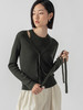 322工房再造经典丝羊绒针织系带开衫2023春夏款长袖修身外套B032 商品缩略图0