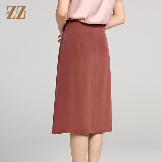 佐尔美夏季新款 优雅百搭100%桑蚕丝真丝短裙女E22QS77 商品图4