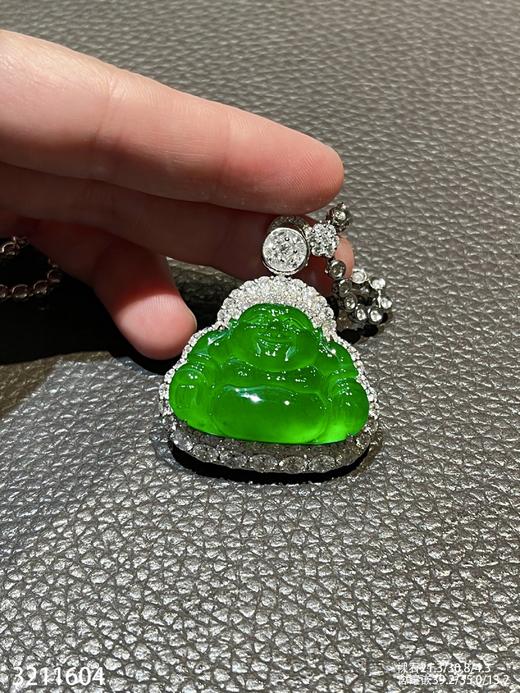 老坑玻璃帝王绿黄阳佛公吊坠【3211604】具体价格微信咨询 商品图2