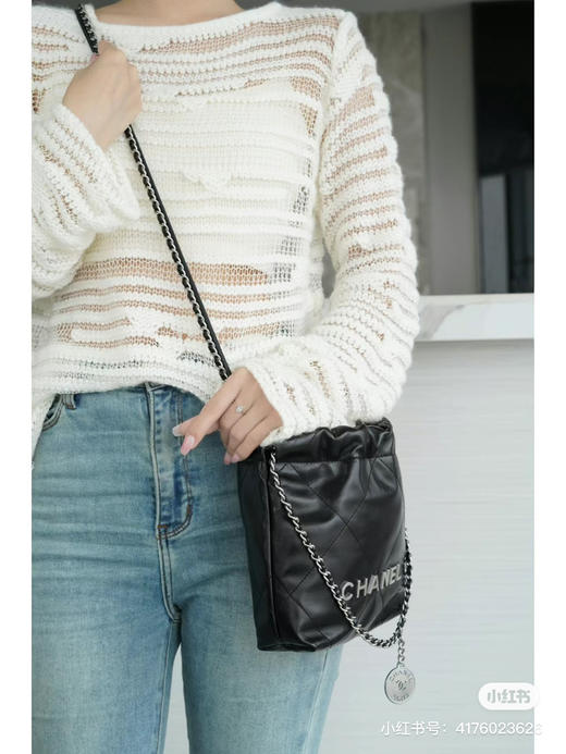 顶级版本迷你22bag-黑银 商品图7