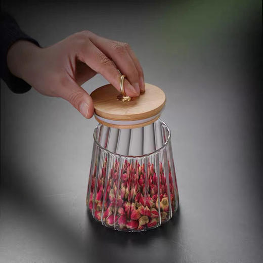 日式玻璃茶罐茶盒装茶叶小号密封罐创意透明储存罐轻奢绿茶小罐子 商品图3