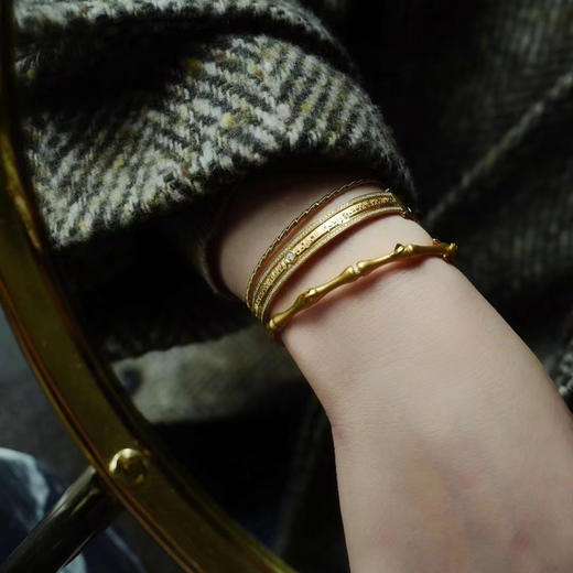 龢盒原创 18k镶钻竹节手镯 商品图4