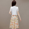 夏款时尚，印花简约中长款内搭连衣裙国风时髦短袖开衫两件套QYM-XYKL-J49-L 商品缩略图2