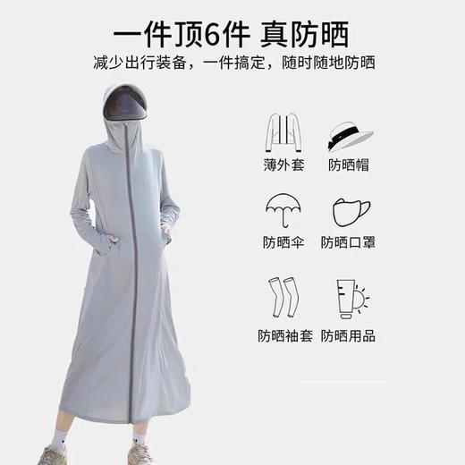 【一件抵6件！告别夏日闷热】防晒衣长款全身过膝，修身冰丝大帽檐防晒服，防紫外线透气防晒衣女款 商品图2