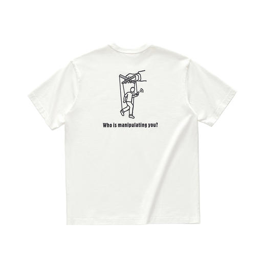 吃茶去chichaqu全棉圆领短袖T恤 印花操纵 商品图0