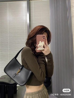 杨树林复古腋下包/黑色