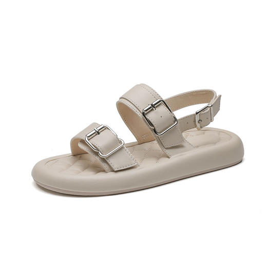 「三款配色！2023夏季新款」凉鞋女罗马凉鞋女平底凉鞋女厚底外穿夏天凉鞋女 商品图4