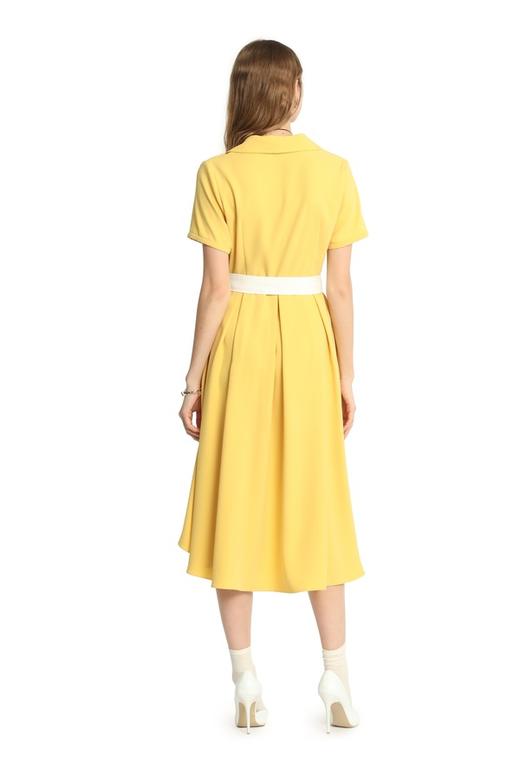 NOIR 黄色系带围裹式连衣裙 1915 商品图3
