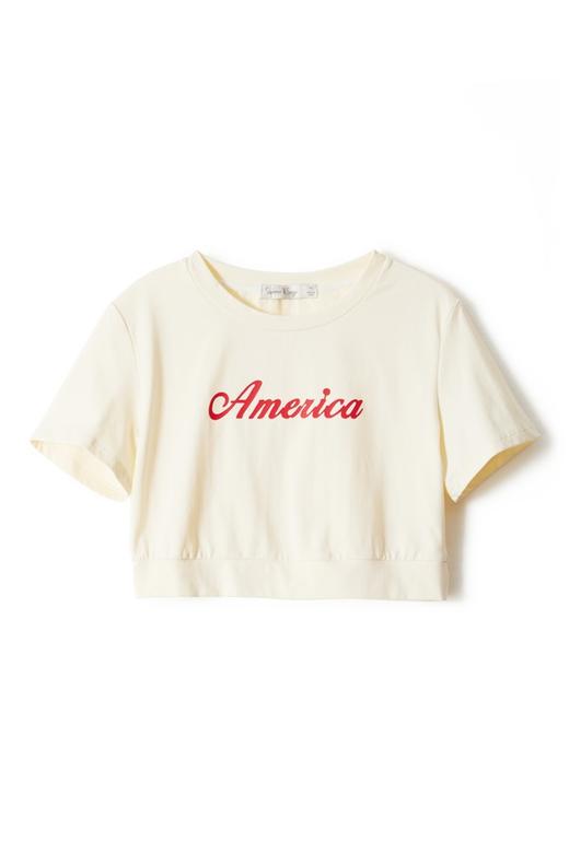 SUMMER & SAGE 字母点缀珍珠白T恤 6837 商品图5