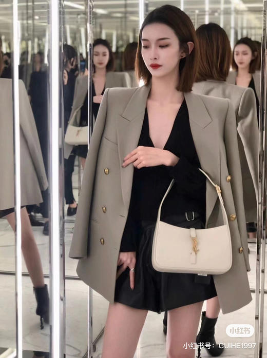 杨树林复古腋下包/白色 商品图7