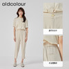 oldcolour2023夏季新款杏色休闲简约高腰直筒七分裤女GO21073743 商品缩略图1