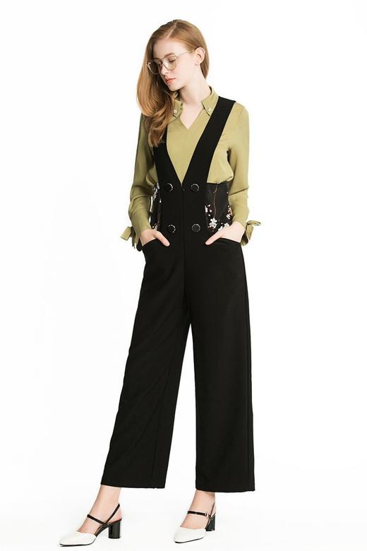 NOIR 草木绿喇叭袖雪纺上衣 1998 商品图1