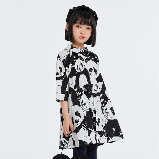 【抄底价清仓】2022夏新款龙之涵设计师油画款艺术感两穿衬衫裙 60S高支丝光棉 女童可爱满印衬衫裙 商品图6