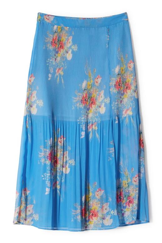 OCHIRLY欧时力 蓝色古典印花半身裙 3293 商品图5