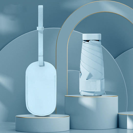 「迷你扁六折伞！不止颜值」新款六折伞14cm黑胶防晒遮阳伞 居家日用轻迷你便携折叠伞扁伞女卡包雨伞 商品图0