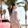佐尔美夏季新款 轻盈舒适桑蚕丝真丝乔其防晒帽衫女E32CS04 商品缩略图4