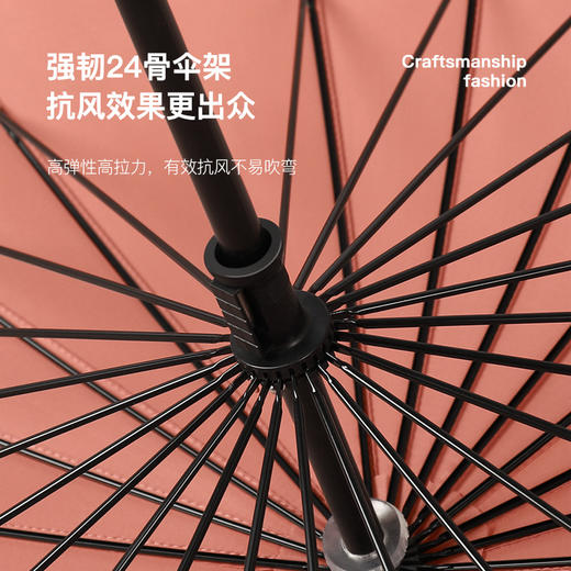 「遇水开花！数色可选」24骨遇水开花大号直杆伞 弯柄双人雨伞长柄伞男女居家日用 商品图3