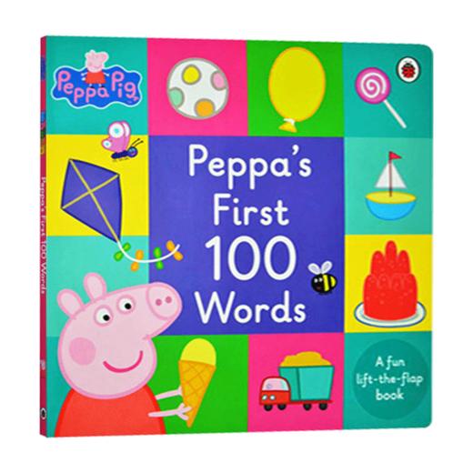 小猪佩奇100个入门单词 英文原版绘本 Peppa Pig Peppa's First 100 Words 粉红猪小妹 纸板翻翻书 儿童英语启蒙学习书籍 英文版 商品图0