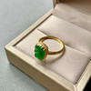 高冰种阳绿翡翠叶子戒指18k黄金钻石镶嵌 商品缩略图6