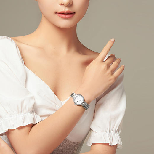 EBOHR 依波表 卡纳系列镶钻白面钢带机械防水女士手表礼物 5163 商品图6