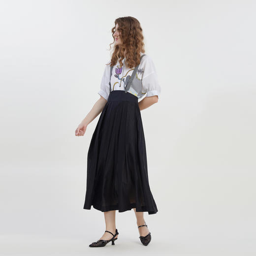 谜底背带半身裙女2023夏季新款时尚宽松大摆型长裙半裙232MB0537 商品图1