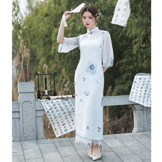 夏季新款，复古旗袍年轻款优雅改良文艺少女倒大袖旗袍连衣裙BJS-7618 商品图0