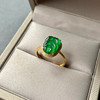 高冰种阳绿翡翠叶子戒指18k黄金钻石镶嵌 商品缩略图4