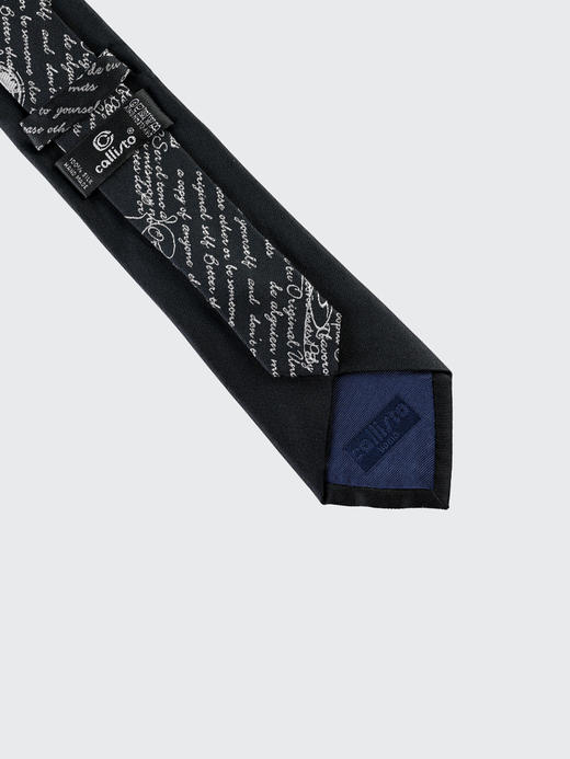 callisto黑色全桑蚕丝领带 FOCTE019BK 商品图2