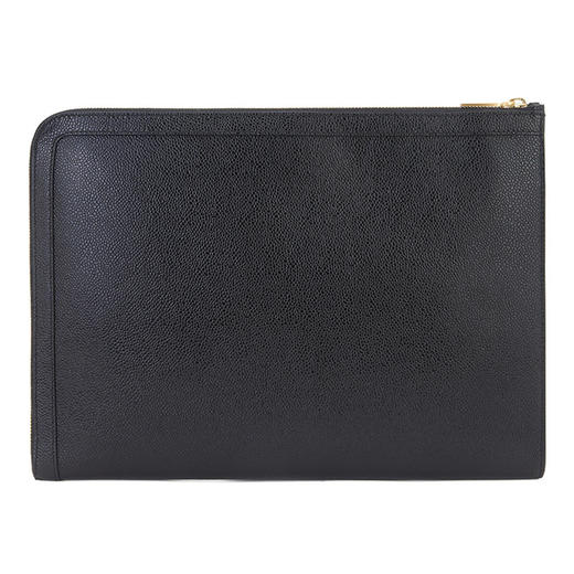 THOM BROWNE 汤姆 布朗 男包 男士牛皮经典卵石纹条纹拼饰拉链手拿包 MAC074A00198 商品图2