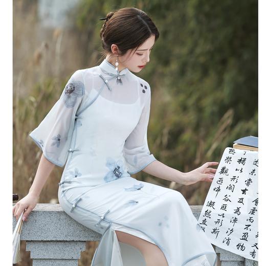 夏季新款，复古旗袍年轻款优雅改良文艺少女倒大袖旗袍连衣裙BJS-7618 商品图3