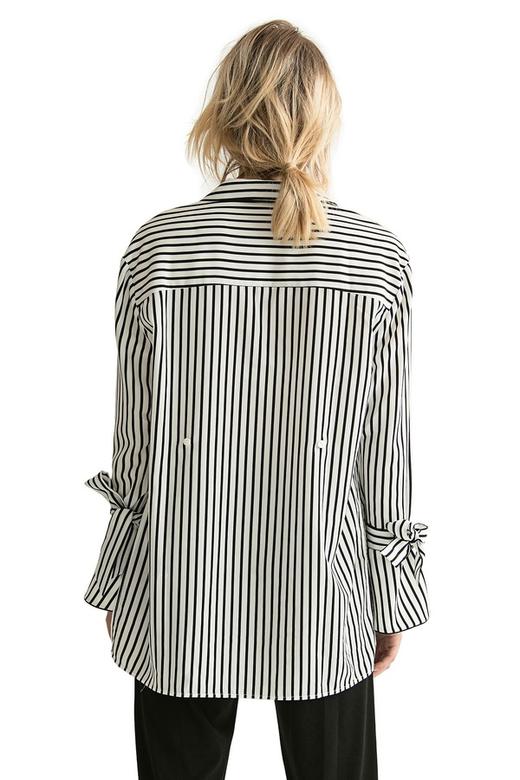 ROSEHOO 黑白条纹睡衣风雪纺衬衫 2088 商品图3