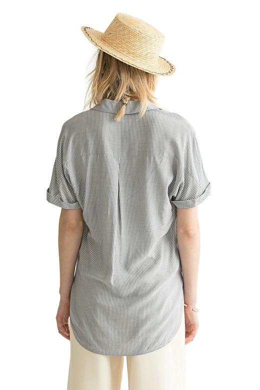 BCBGeneration 海军蓝条纹收褶衬衫 425 商品图3