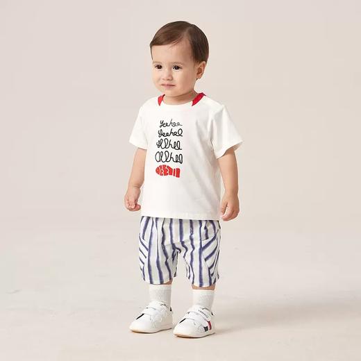 英氏童装23夏季新款短袖T恤男女宝纯棉薄款套头上衣YRTCJ2P345A 商品图1