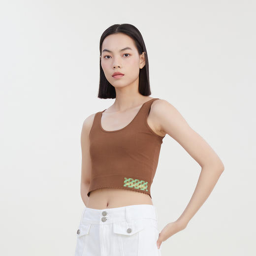 谜底简约针织衫背心女2023夏新款U型领百搭套头紧身内搭232MZ0851 商品图1