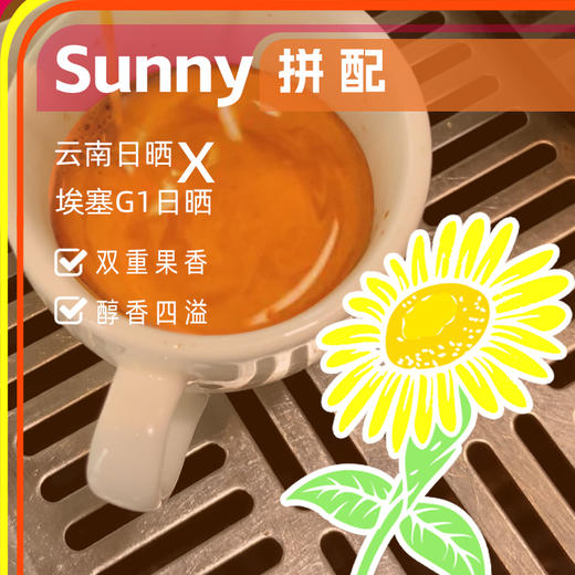 铂澜Sunny阳光拼配意式咖啡豆云南埃塞拿铁美式新鲜中深烘焙 商品图0