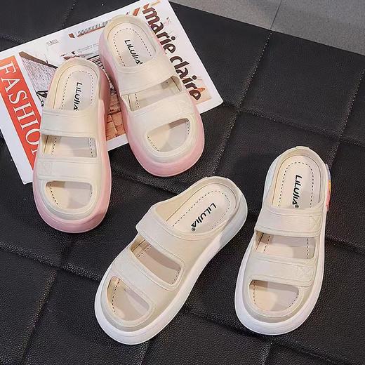 「四款配色！舒适派」拖鞋女外穿2023年新款仙女风凉拖鞋厚底海边沙滩鞋 商品图1