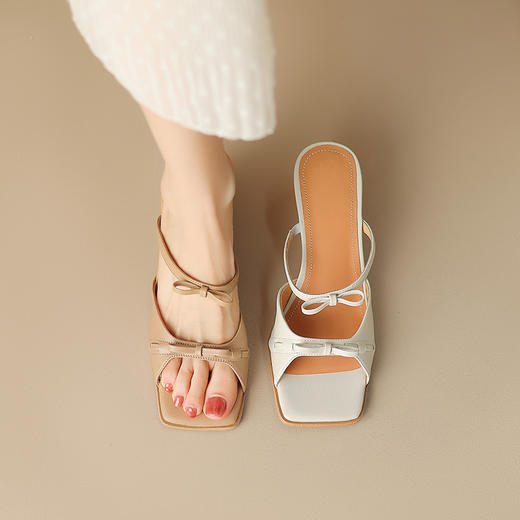 新款度假风，平头坡跟蝴蝶结凉拖HBP-5277 商品图3