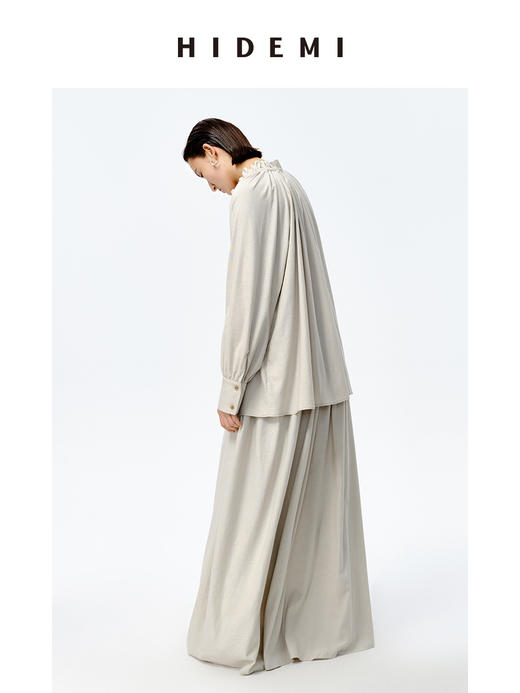HIDEMI 花苞抽绳设计感阔形褶皱衬衫半裙套装 商品图6