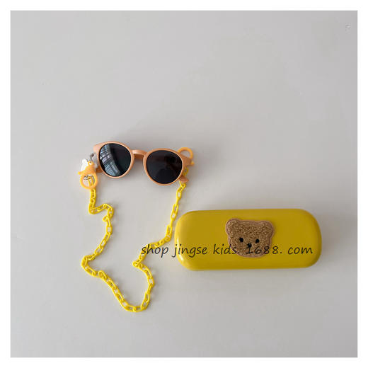 ins儿童墨镜+眼镜盒夏季防紫外线幼儿宝宝太阳眼镜男童女童防晒镜 商品图9