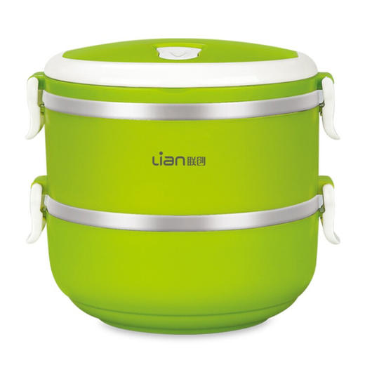 联创（LIAN）保温饭盒 不锈钢双层便当盒 DF-CP0616M 绿色 商品图4