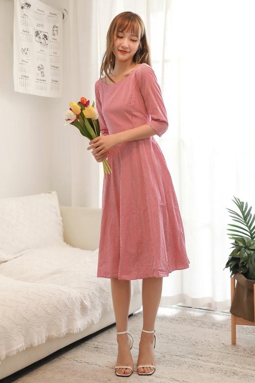 ROSEHOO 红白细格纹连衣裙 2097 商品图2
