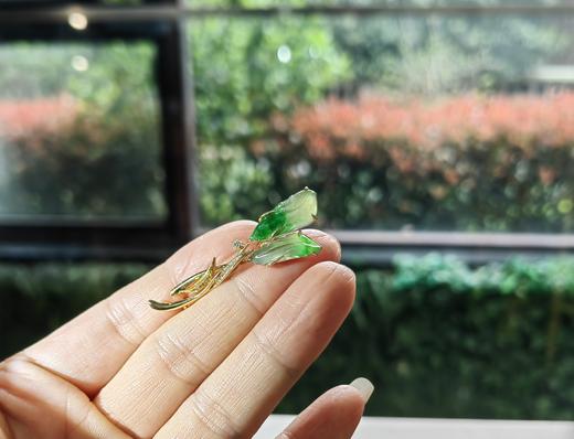 翡翠 双鱼胸针 商品图1