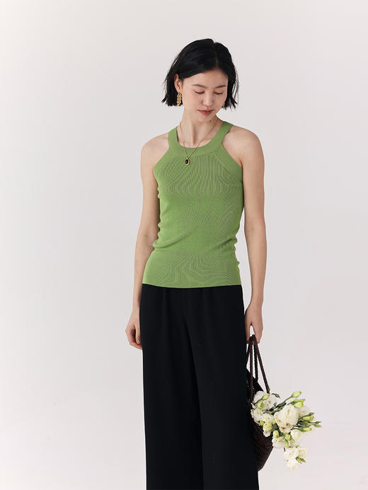 HeyDress【醋酸系列】挂脖针织吊带背心女夏季百搭天丝上衣 商品图2