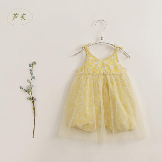 【马克珍妮 芦芙】新款夏装 女童梨花网纱吊带连体衣230398 商品图0