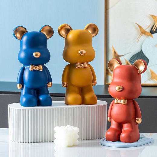 网红卡通陶瓷暴力熊客厅摆件电视柜抖音桌面现代简约装饰品存钱罐 商品图8