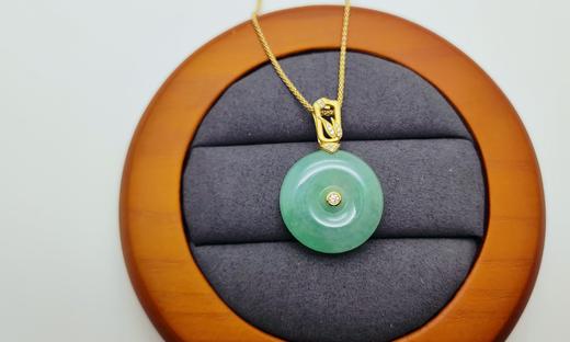 甜阳绿冰糯设计款平安扣吊坠(已售，同款可定制） 商品图4